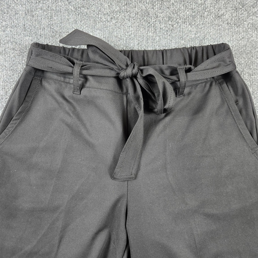 Joes & CO. Wide Leg Tie Waist Pants Womens L Black Stretch Trousers - Picture 7 of 13